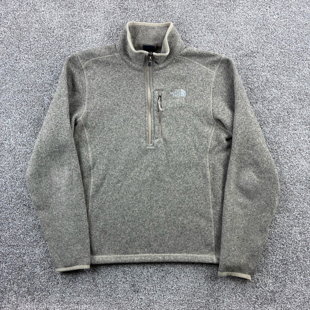The North Face Gordon Lyons 1/4 Zip Pullover Mens Small Brown Fleece